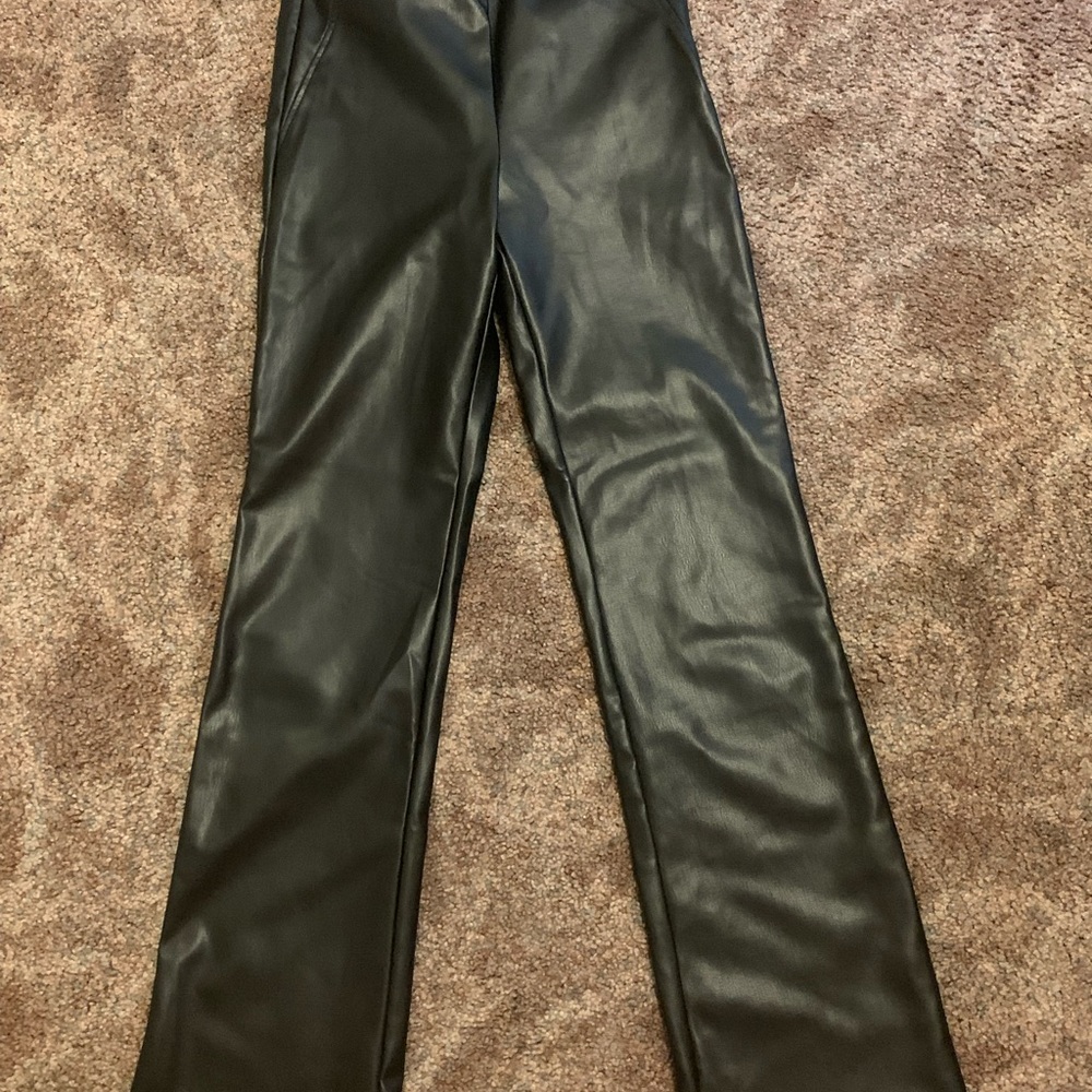 Zara black pleather pants